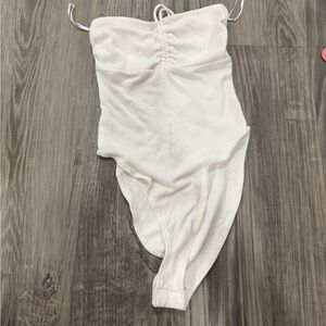 Zara White Strapless Bodysuit